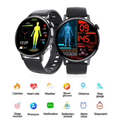 ECG monitor Smart Watch Non Invasive Smart Watch with Blood Component Analysis