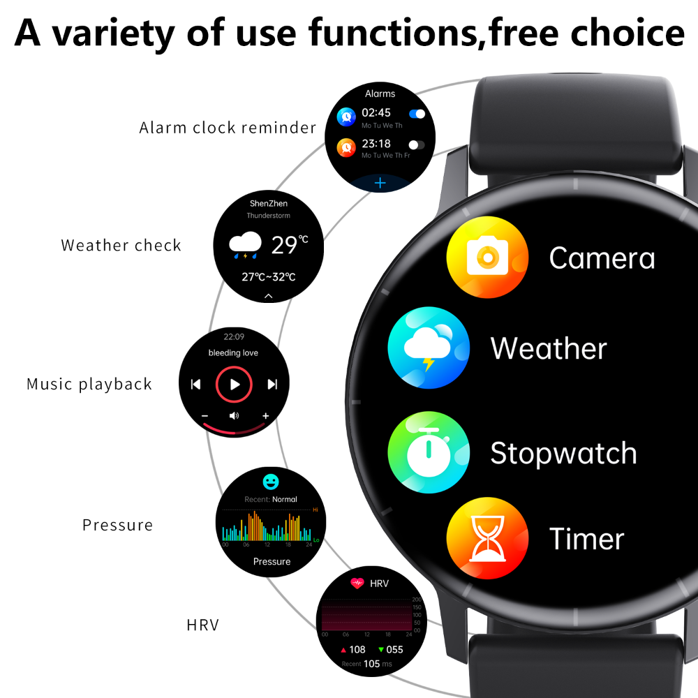 ECG monitor Smart Watch Non Invasive Smart Watch with Blood Component Analysis